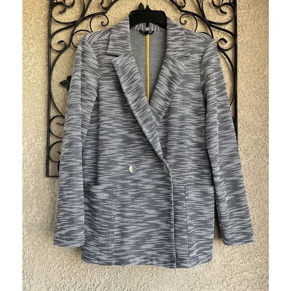 Top Shop Button Coat - Size 8 - Gray/ White - Picture 1 of 9